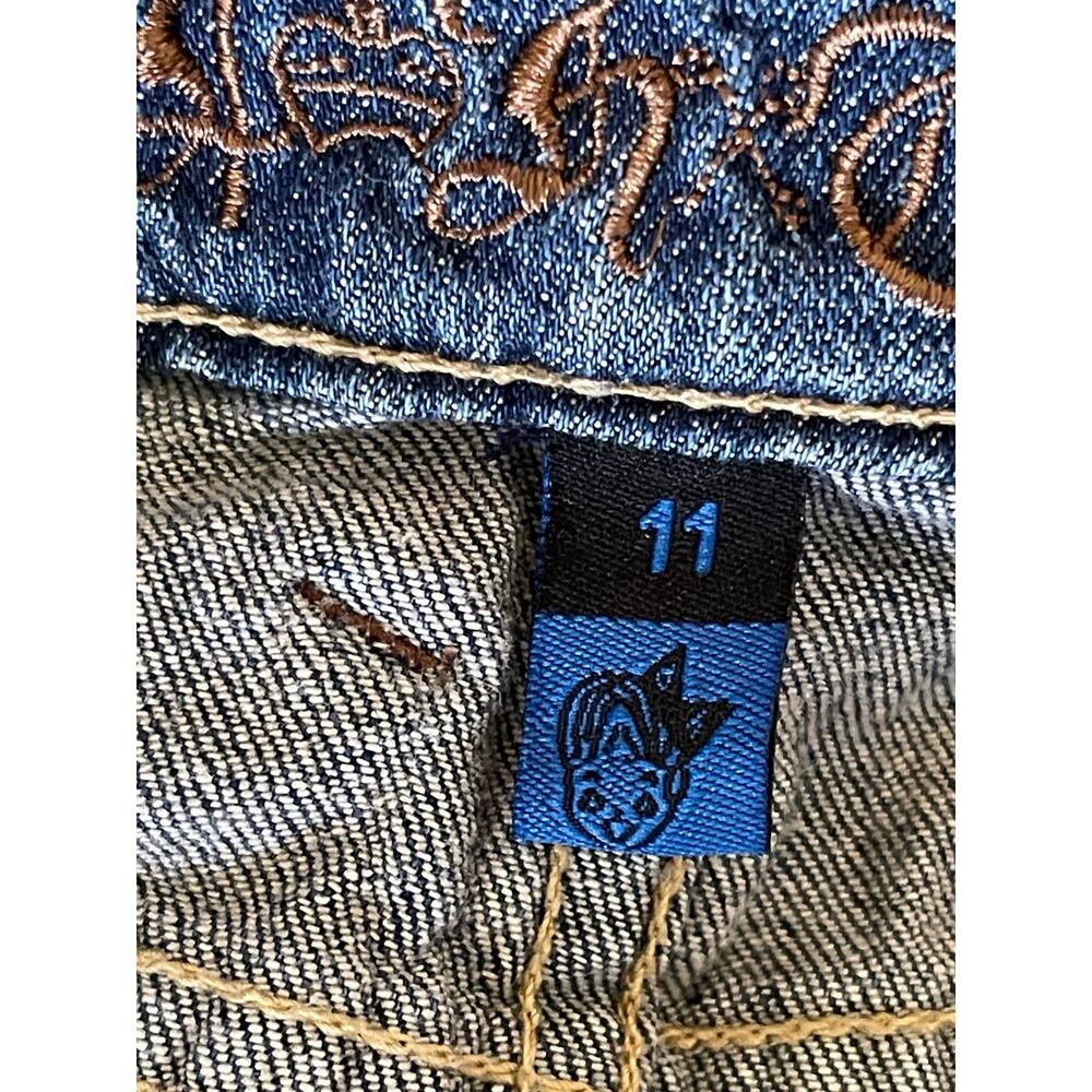 Vintage Dollhouse Juniors Micro Mini Denim Skirt Size 11 - Picture 9 of 11